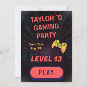 Gamer Boy Jeu Anniversaire Invitation