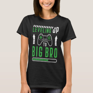 Gamer Brother Quote Levelling Up to Big Bro Gaming T-Shirt