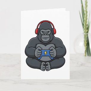 Gamer Bruh Gorilla Video Games Gift for Boys Teen Card