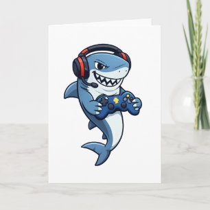 Gamer Bruh shark Video Games Gift for Boys Teen Card
