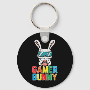 Gamer Bunny Cute Easter Video Game Gaming Boys Kid Keychain