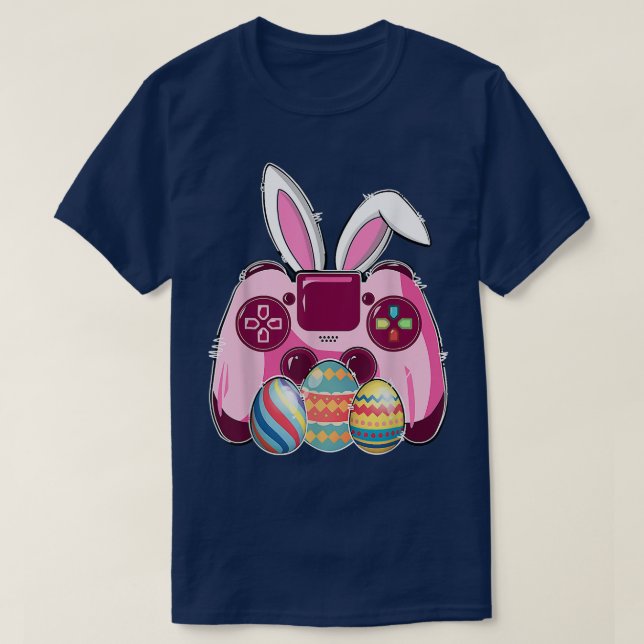 Gamer Bunny Ears Video Game Controller Boys Easter T-Shirt (Design Front)
