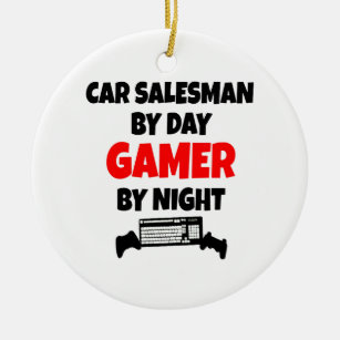 Gamer Car Salesman Ceramic Ornament