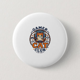 Gamer Cat Cat Mom Gift Idea - Gamer Cat Club_1 2 Inch Round Button