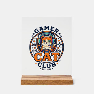 Gamer Cat Cat Mom Gift Idea - Gamer Cat Club_1 Acrylic Sign
