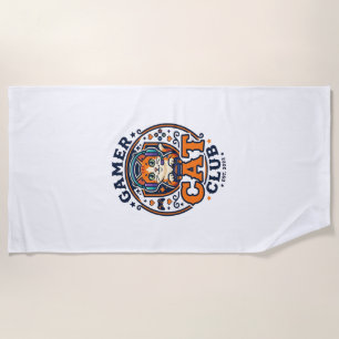 Gamer Cat Cat Mom Gift Idea - Gamer Cat Club_1 Beach Towel