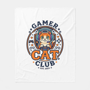 Gamer Cat Cat Mom Gift Idea - Gamer Cat Club_1 Fleece Blanket