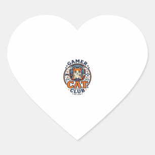 Gamer Cat Cat Mom Gift Idea - Gamer Cat Club_1 Heart Sticker