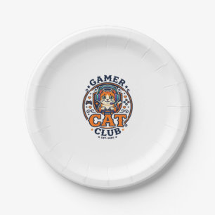 Gamer Cat Cat Mom Gift Idea - Gamer Cat Club_1 Paper Plate