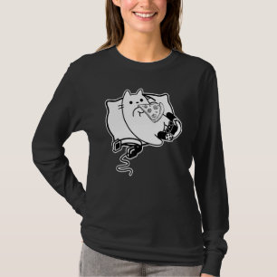 Gamer Cat Girl Boy Loading Pizza Headset And Pad T-Shirt