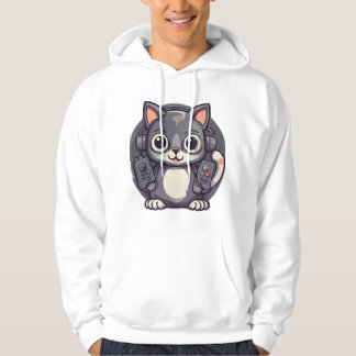 Gamer Cat Mascot Illustration Hoodie