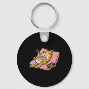 Gamer Cat Ramen Kawaii Gaming Japanese Women Girls Keychain