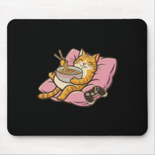 Gamer Cat Ramen Kawaii Gaming Japanese Women Girls Mouse Pad