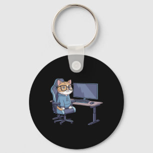 Gamer Cat Squad Funny Meme 1  Keychain