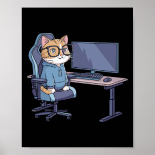 Gamer Cat Squad Funny Meme 1  Poster