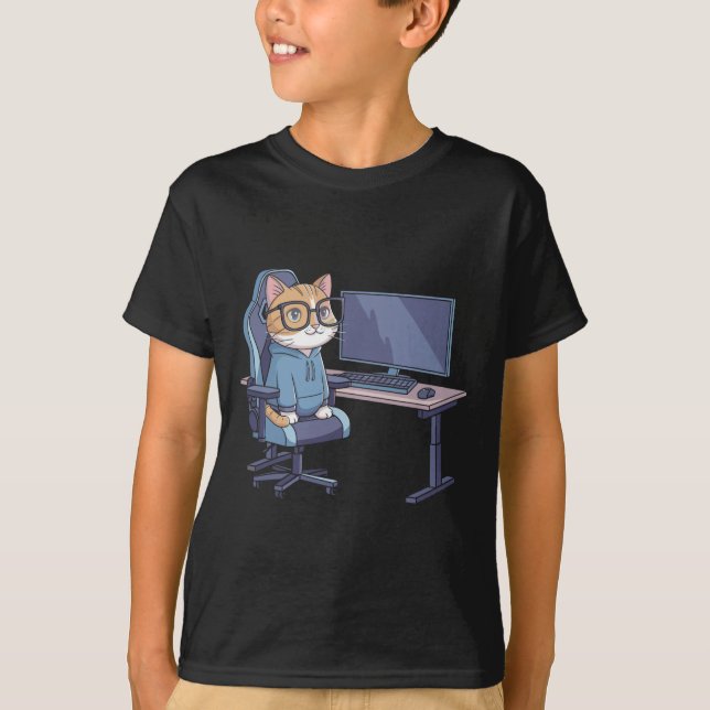 Gamer Cat Squad Funny Meme 1  T-Shirt (Front)