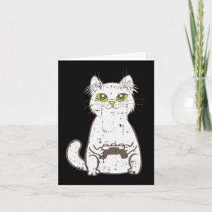 Gamer Cat Video Game Controller Cute Gaming Geek G Card