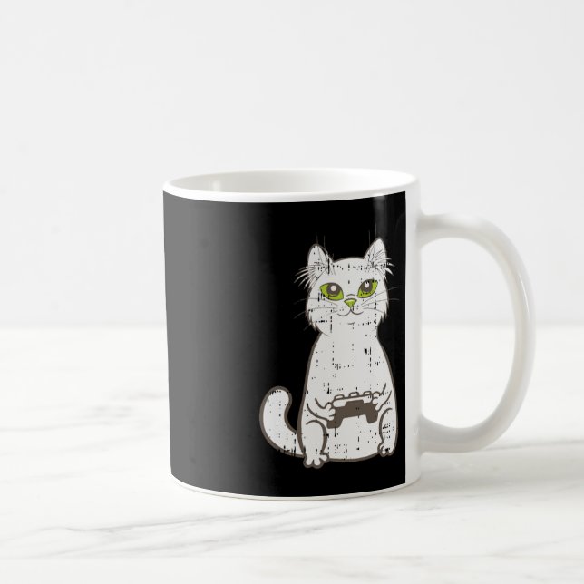 Gamer Cat Video Game Controller Cute Gaming Geek G Coffee Mug (Right)