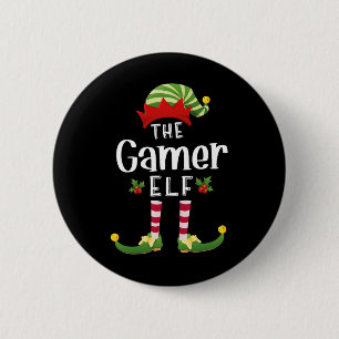 Gamer Christmas Elf Matching Pajama X-mas Party 2 Inch Round Button