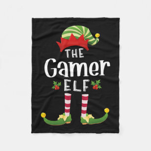 Gamer Christmas Elf Matching Pajama X-mas Party  Fleece Blanket