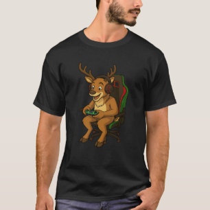 Gamer Christmas Reindeer Gaming Video Game Boys Gi T-Shirt