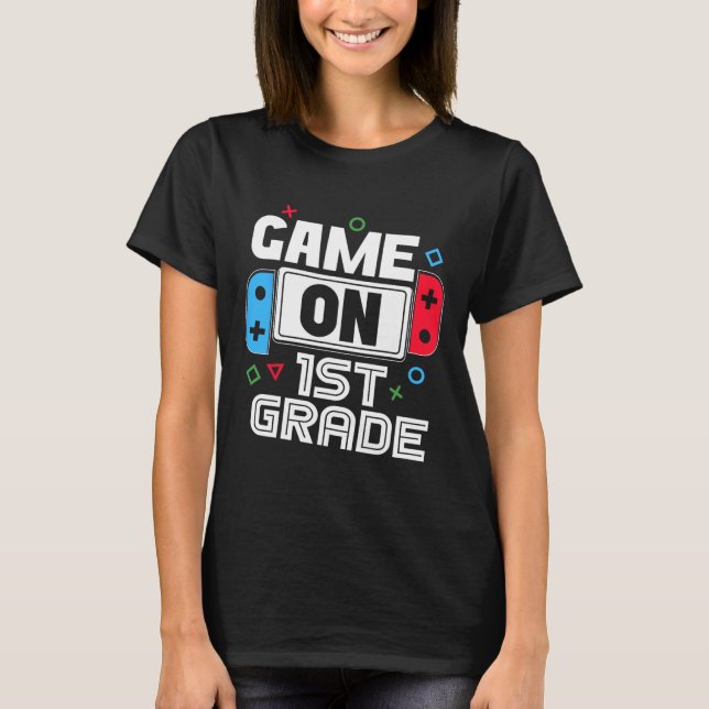 Gamer Ck To School Funny Game 1st Grade Kids Boys  T-Shirt (Front)