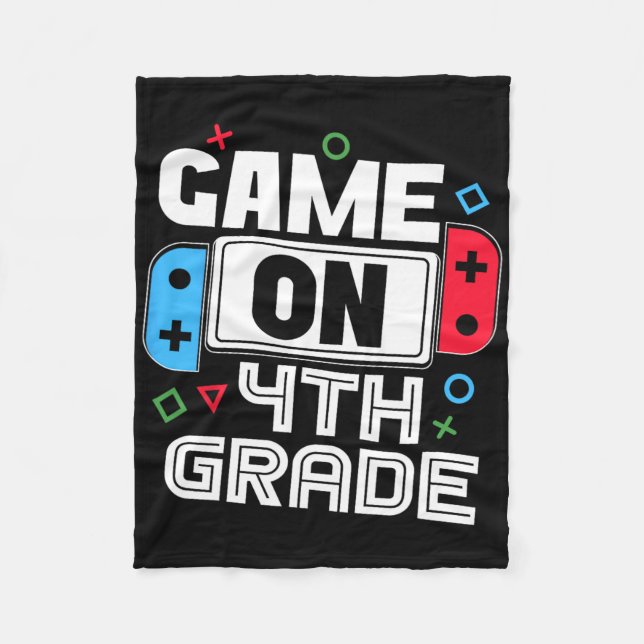 Gamer Ck To School Funny Game 4th Grade Kids Boys  Fleece Blanket (Front)