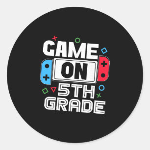Gamer Ck To School Funny Game 5th Grade Kids Boys Classic Round Sticker