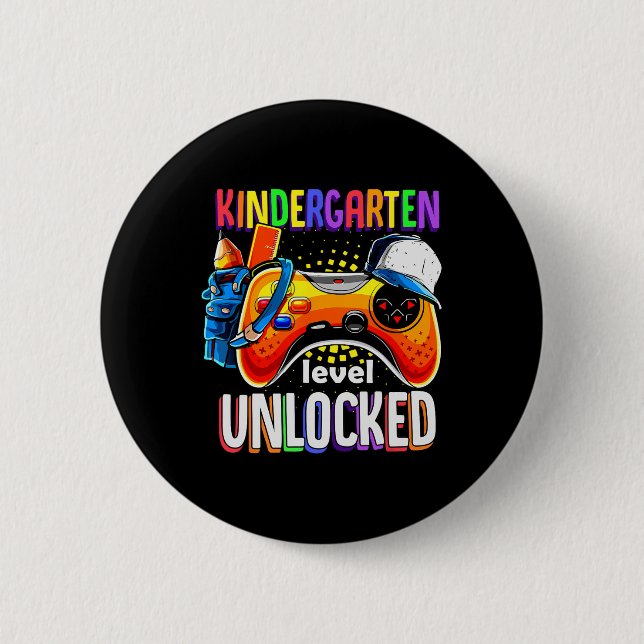 Gamer Ck To School Gamepad Kindergarten Level Unlo 2 Inch Round Button (Front)