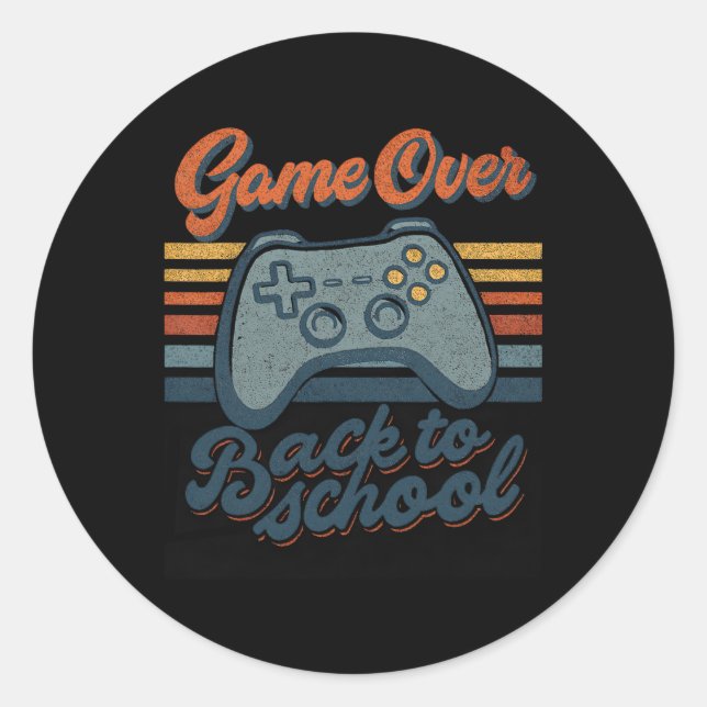 Gamer Ck To School Kids Teachers Game Over Ck To S Classic Round Sticker (Front)