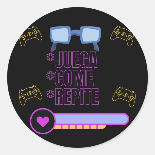 gamer  classic round sticker (Front)