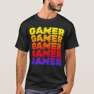 Gamer Colourful Typography Gaming T-Shirt