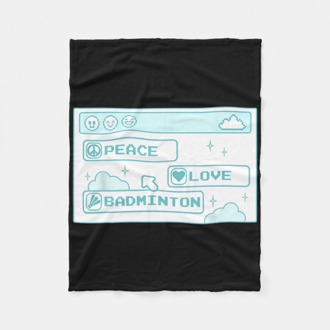 Gamer Computer Geek Pc Nerd Cool Peace Love Badmin Fleece Blanket (Front)
