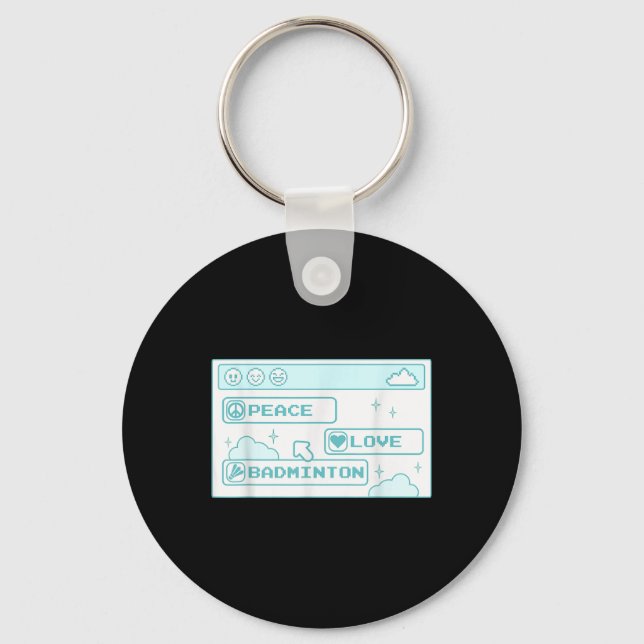 Gamer Computer Geek Pc Nerd Cool Peace Love Badmin Keychain (Front)