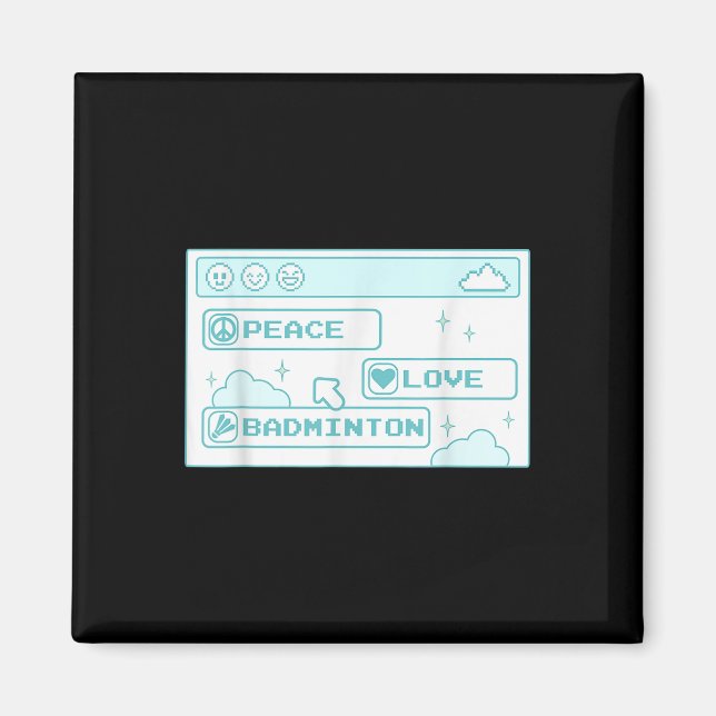 Gamer Computer Geek Pc Nerd Cool Peace Love Badmin Magnet (Front)