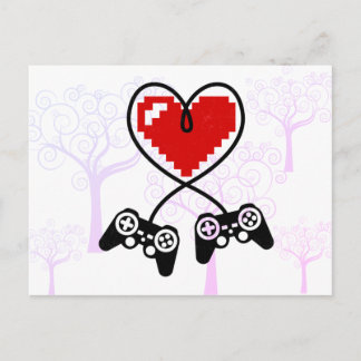 Gamer Controller Heart for Game Lover Valentine's  Holiday Postcard
