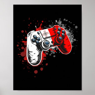 Gamer Controller With Malta Flag Poster