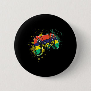 Gamer Controller With Mauritius Flag 2 Inch Round Button