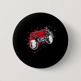 Gamer Controller With Monaco Flag 2 Inch Round Button