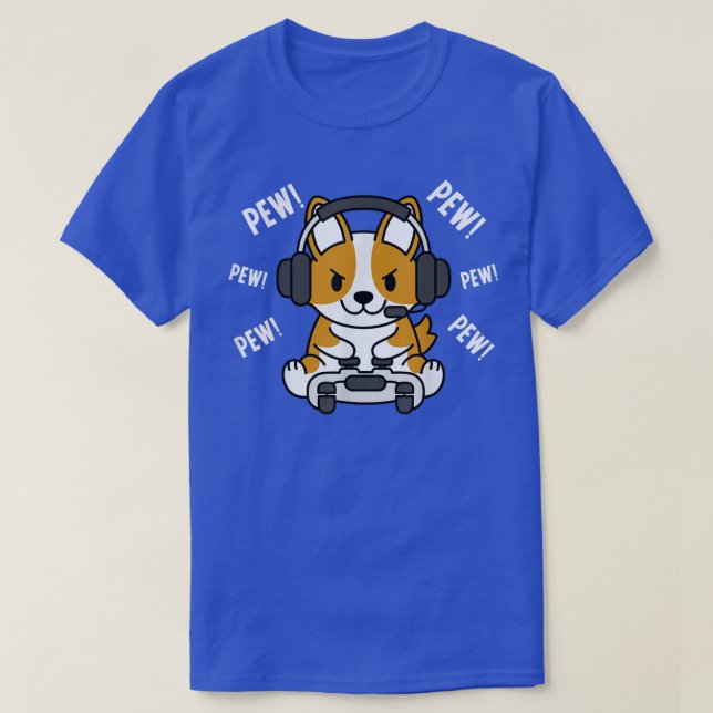 Gamer Corgi Gaming Dog  T-Shirt (Design Front)