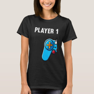 Gamer Couple Matching Gaming Player 1 Player 2 T-Shirt
