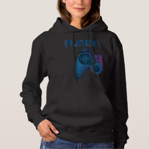 Gamer Couple Player 1 Player 2 Controller Cute Gam Hoodie