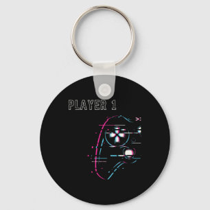 Gamer Couple - Player 1 Player 2 - Gamer Team 1 Keychain