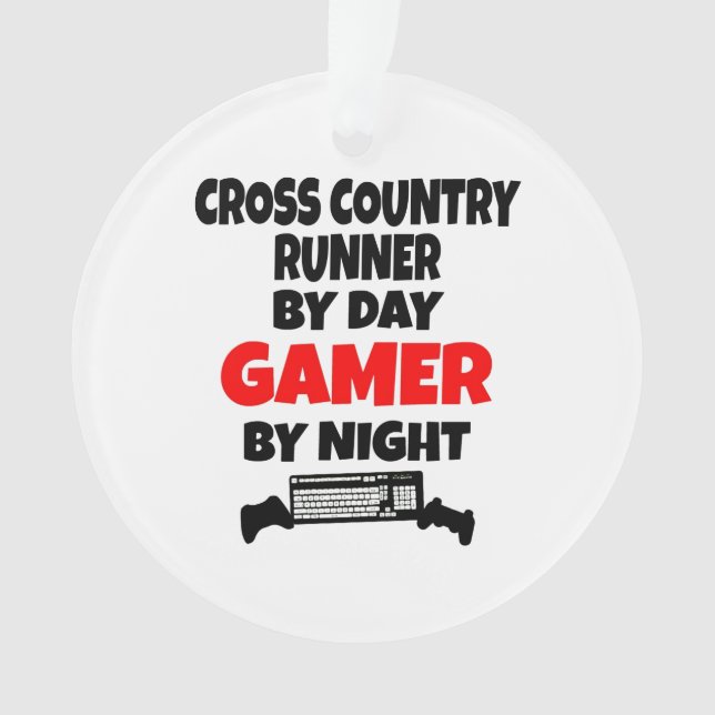 Gamer Cross Country Runner Ornament (Front)