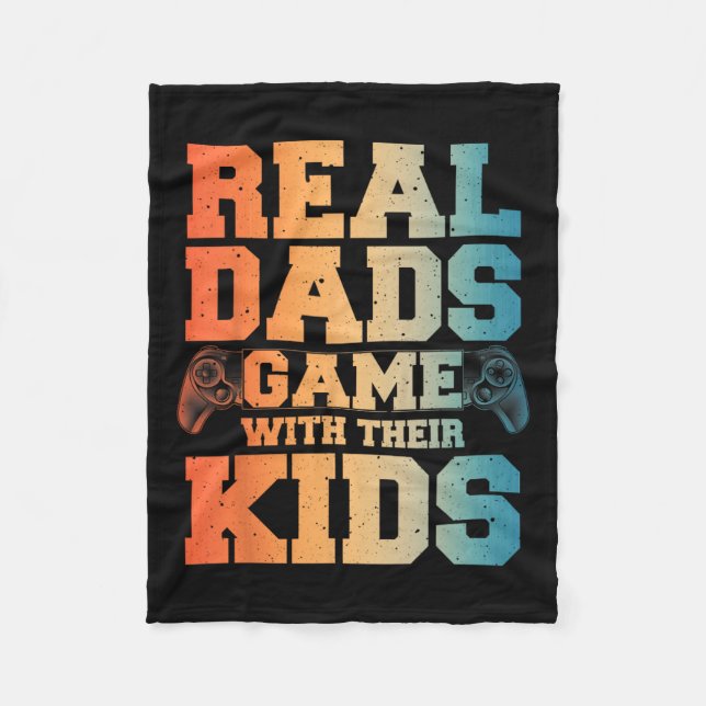Gamer Dad Art For Gaming Dad Daddy Men Game Lover  Fleece Blanket (Front)