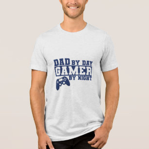 Gamer Dad. dad by day gamer by night  Tri-Blend Shirt