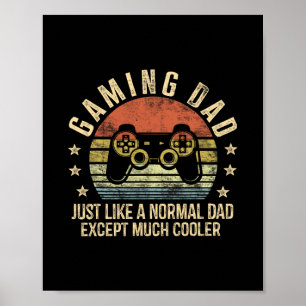 Gamer Dad Father's Day Gaming Gifts Black Men's Mo Poster