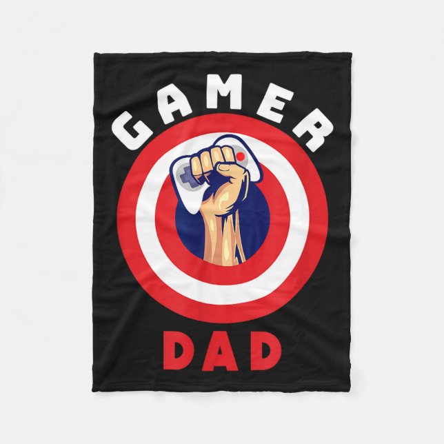 Gamer Dad Funny Gaming Quotes Cool Fathers Gift  Fleece Blanket (Front)