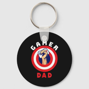 Gamer Dad Funny Gaming Quotes Cool Fathers Gift Keychain