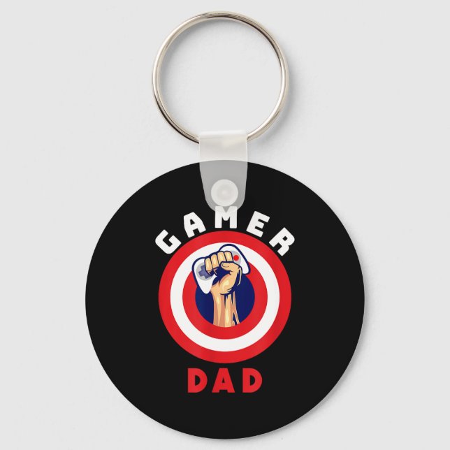 Gamer Dad Funny Gaming Quotes Cool Fathers Gift  Keychain (Front)